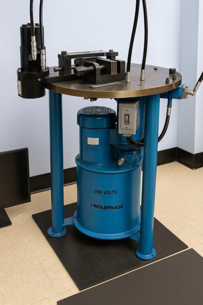Bend testing machine used to measure ductility, fracture behaviors and surface integrity